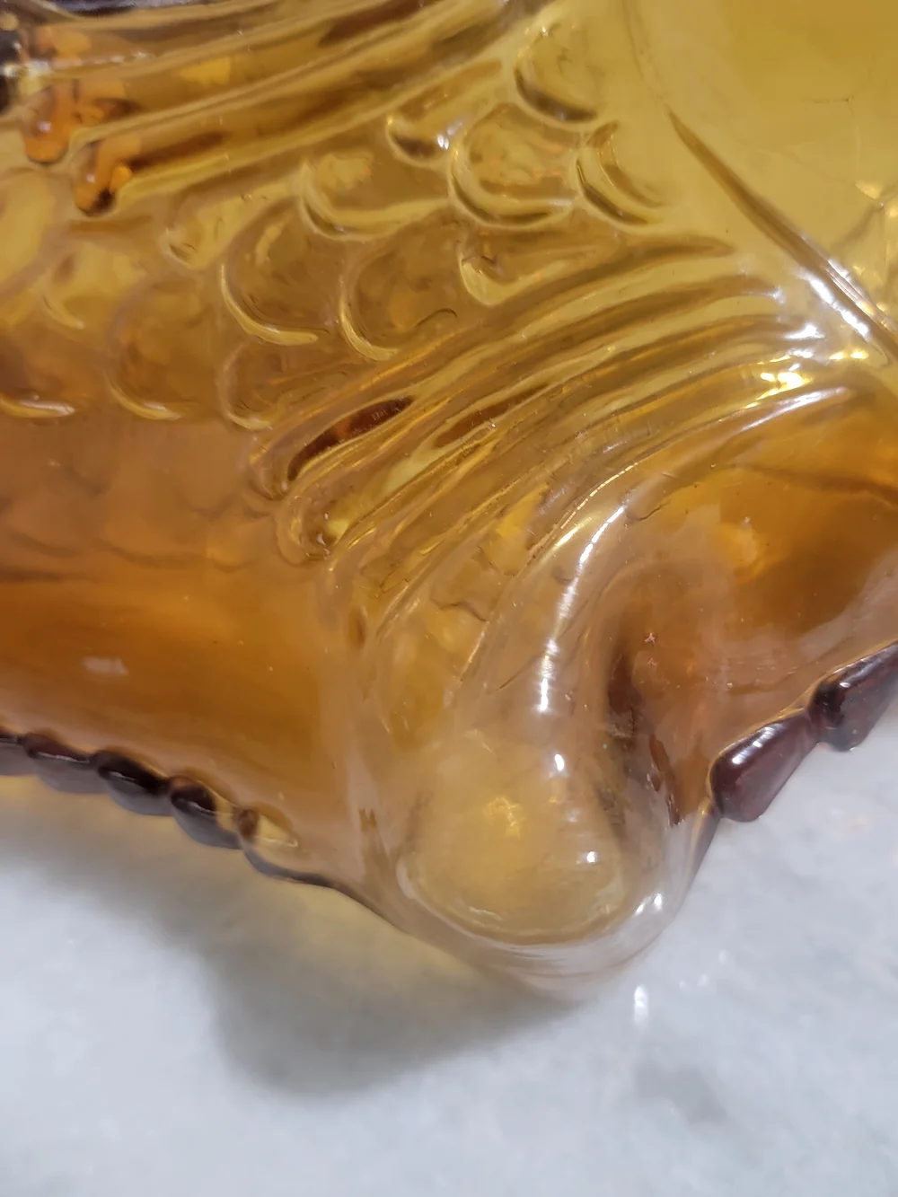 Amber Glass Fish Ornament  Decorative Accent